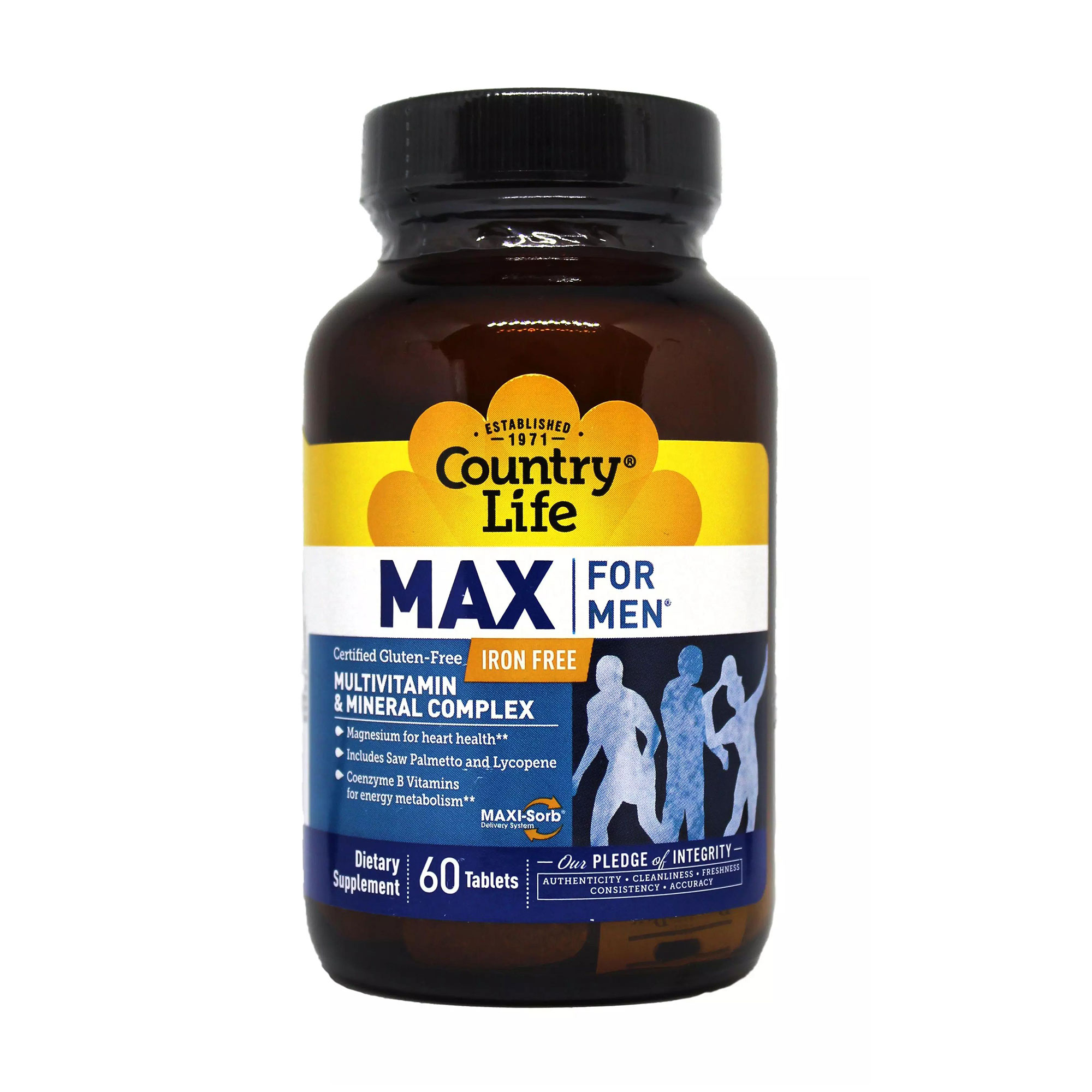 Вітамінно-мінеральний комплекс для чоловіків Country Life Max For Men без заліза, 60 таблеток